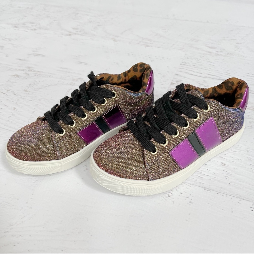 NWT Purple and Gold Steve Madden JSpinn Sneakers Size 13